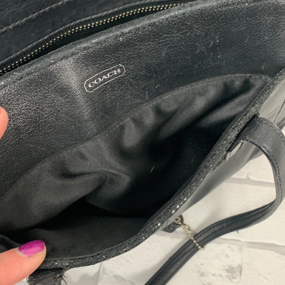 Coach Black Leather Taylor Bette Mini Satchel Handbag Crossbody Zip close - Picture 7 of 14